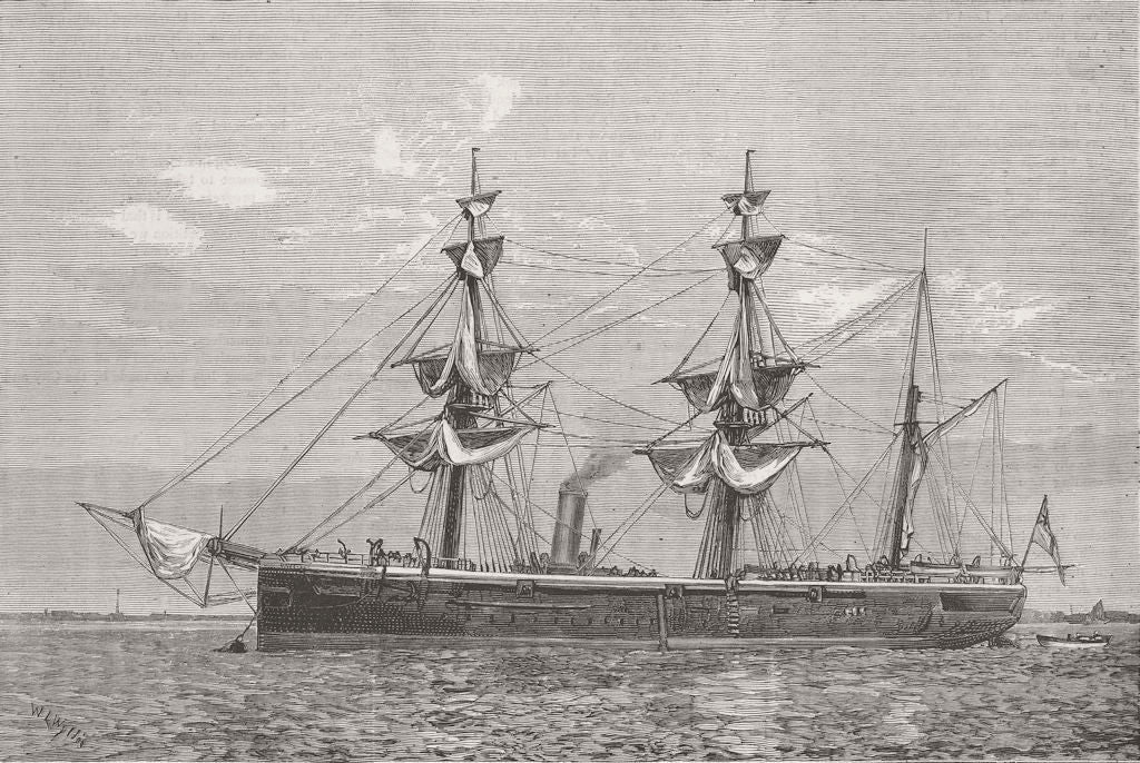 SHIPS. Loss of HMS Doterel 1881 old antique vintage print picture